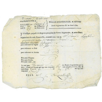 Rente Seigneurale 1 Autres - 1752
