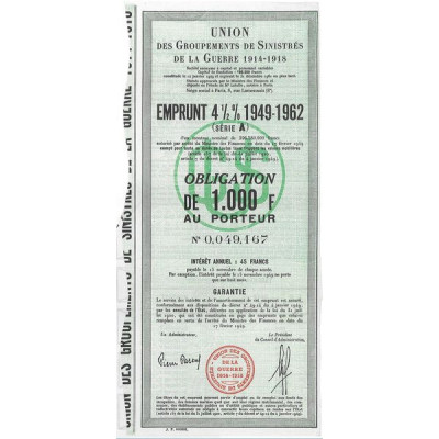 Union des Groupements de Sinistrés de la Guerre 1914 - 1918