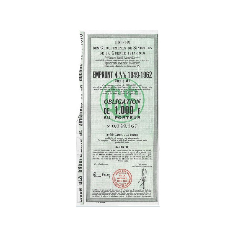 Union des Groupements de Sinistrés de la Guerre 1914 - 1918