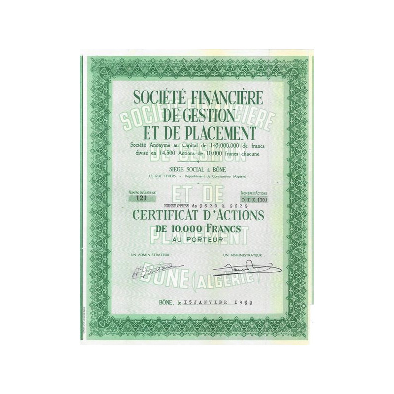 Sté Financière de Gestion et de Placement