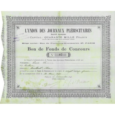 L'Union des Journaux Plébiscitaires