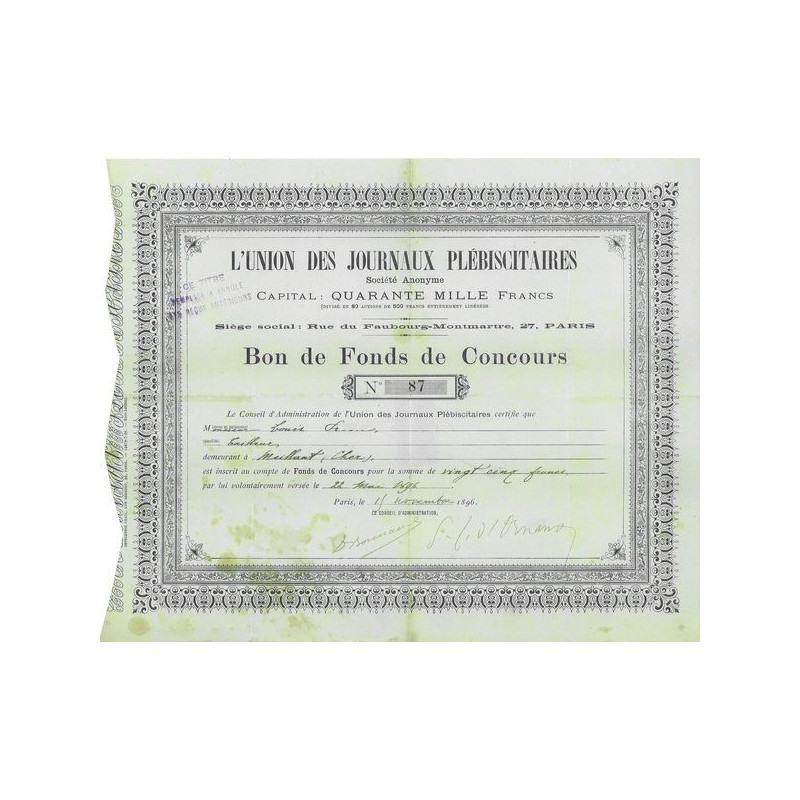 L'Union des Journaux Plébiscitaires