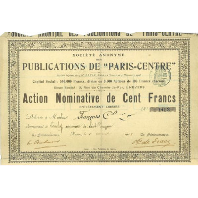 S.A. des Publications de "Paris-Centre"