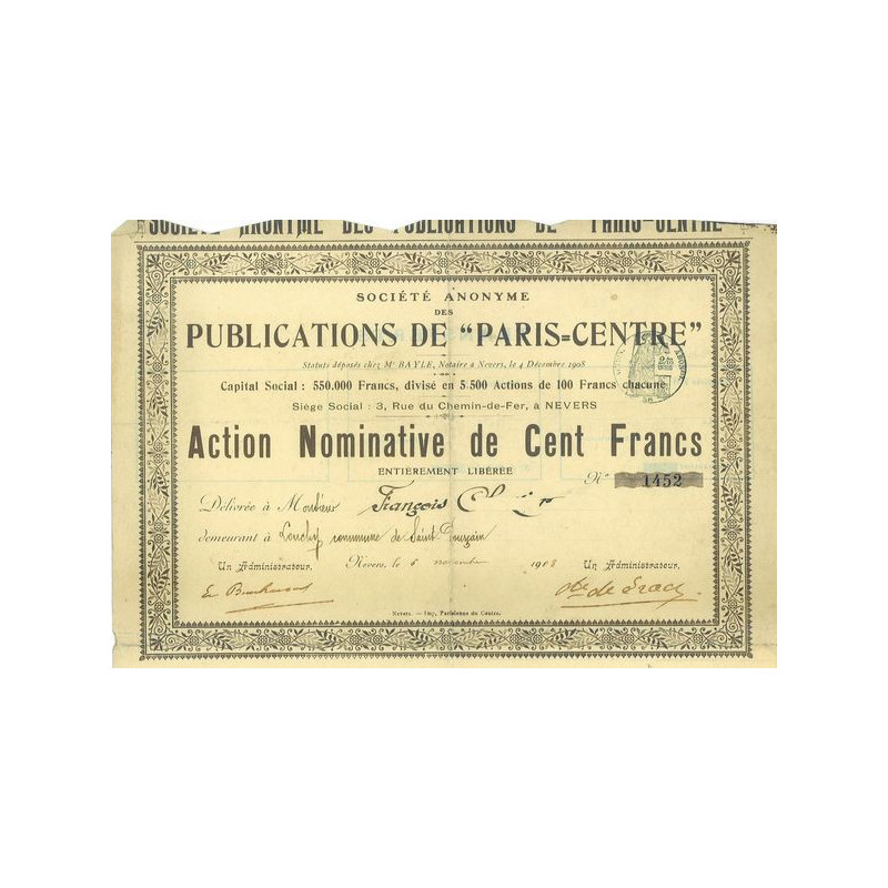 S.A. des Publications de "Paris-Centre"