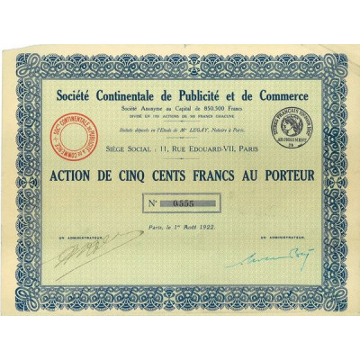 Sté Continentale de Publicité et de Commerce