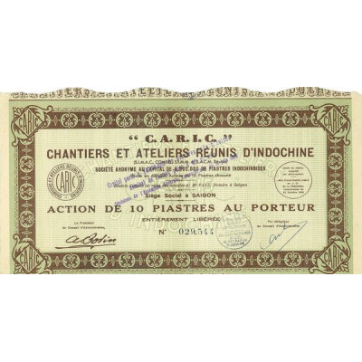 "C.A.R.I.C." Chantiers et Ateliers Réunis d'Indochine