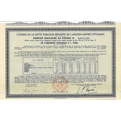 Emprunt Ottoman 4 % 1908