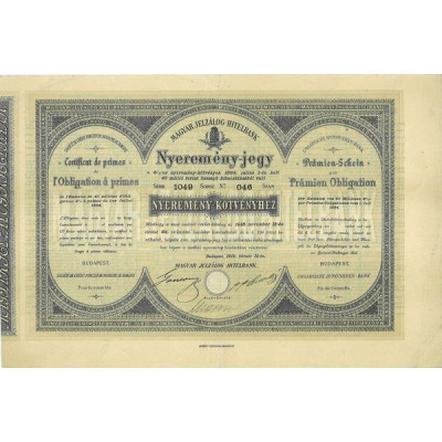 Sté de Crédit Foncier du Royaume de Hongrie (Certif)