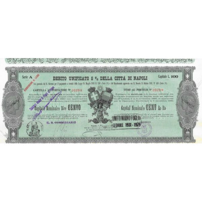 Debito Unificato 5% della Città di Napoli (0100 Li)