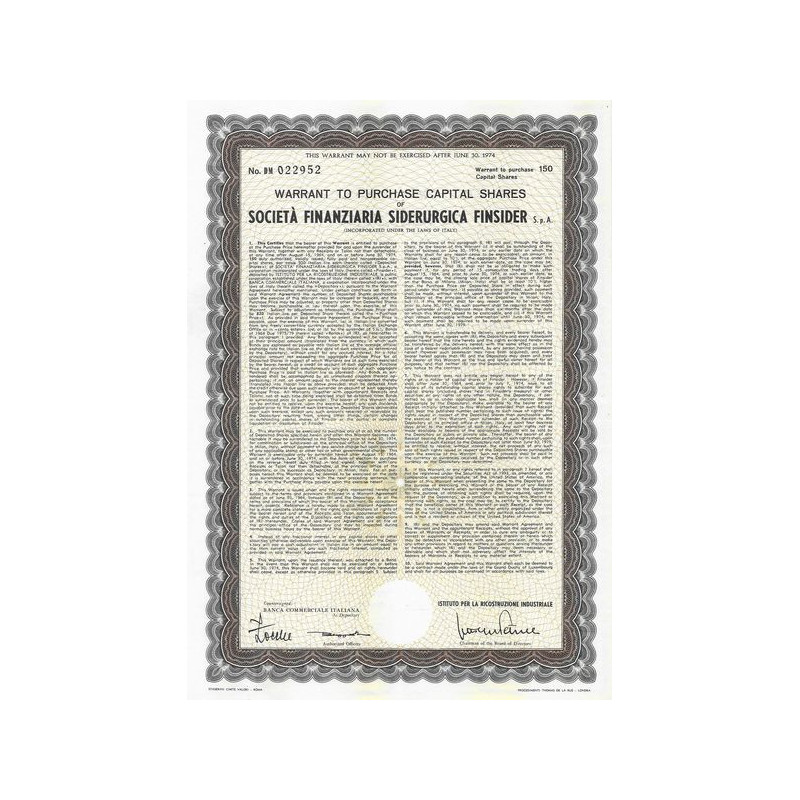 Società Finanziaria Siderurgica Finsider (150)