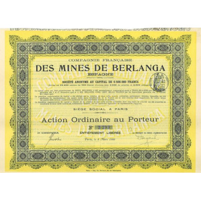 Cie Française des Mines de Berlanga (Espagne)