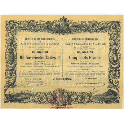 Cia de los Ferro-Carriles de Madrid a Zaragoza y a Alicante