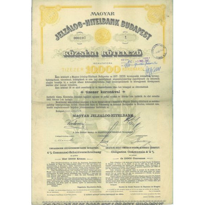 Magyar Jelzàlog-Hitelbank Budapest (10000 K)