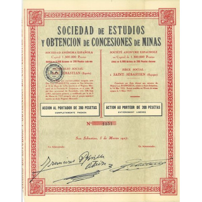 Sociedad de Estudios y Obtencion de Concesiones de Minas (Acc 200 Pes)
