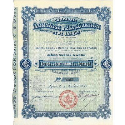 Cie Lyonnaise d'Exploration et de Banque (Act)