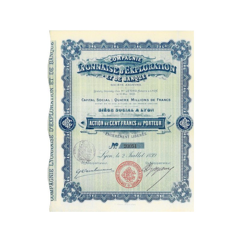 Cie Lyonnaise d'Exploration et de Banque (Act)