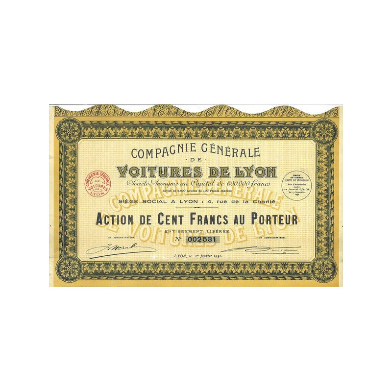 Cie Gale de Voitures de Lyon (Act 100 F)